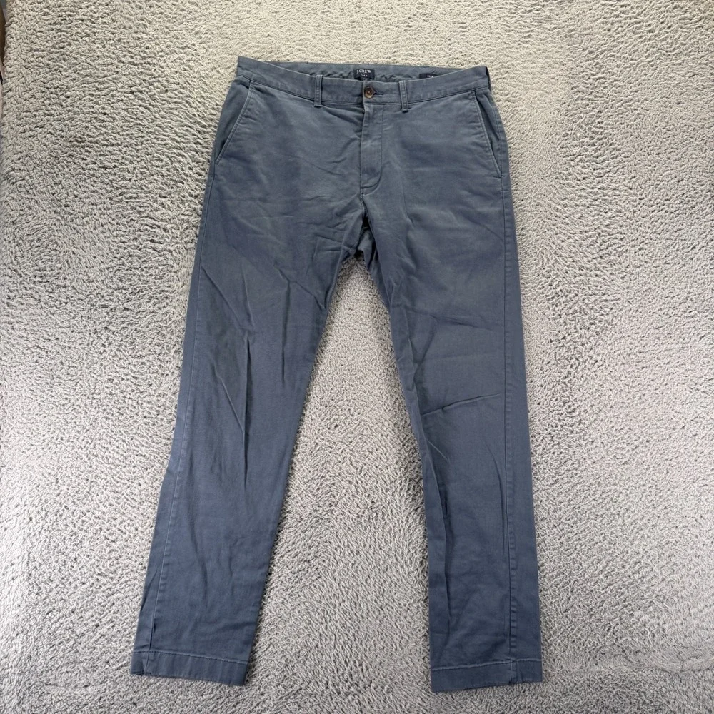 J.Crew Flex Pant Mens 32x32 Blue Cotton Chino Straight Slim Business Stretch